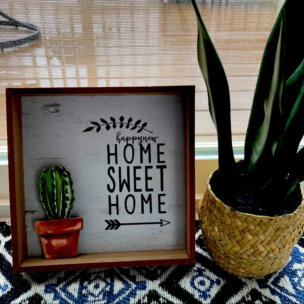 💋 Home accent Cactus 🌵 wall art picture frame Home sweet new home